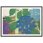 Estampe japonaise AJISAI, Hortensia — Kamisaka Sekka, tirage encadré cadre noir | INKONAL