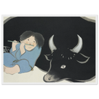 Estampe japonaise Bokudō, Le Bouvier — Kamisaka Sekka, tirage encadré cadre blanc | INKONAL