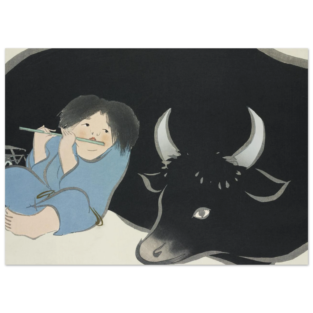 Estampe japonaise Bokudō, Le Bouvier — Kamisaka Sekka, tirage sans cadre | INKONAL
