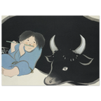 Estampe japonaise Bokudō, Le Bouvier — Kamisaka Sekka, tirage sans cadre | INKONAL