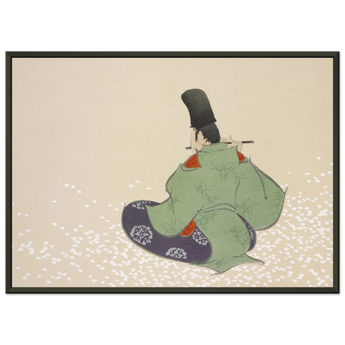 Estampe japonaise Boshun, Fin de printemps — Kamisaka Sekka, tirage encadré cadre noir | INKONAL