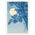 Estampe japonaise Cerisier bleu sous la lune — Ohara Koson, tirage sans cadre | INKONAL