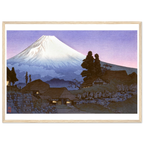 Estampe japonaise Le crépuscule sur le village encadrée cadre bois — reproduction fine art INKONAL