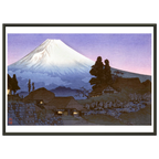 Estampe japonaise Le crépuscule sur le village encadrée cadre noir — reproduction fine art INKONAL