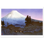 Estampe japonaise Le crépuscule sur le village sans cadre — reproduction fine art INKONAL