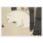 Estampe japonaise Enokoro, Chiots — Kamisaka Sekka, tirage encadré cadre blanc | INKONAL
