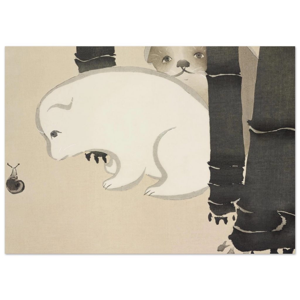 Estampe japonaise Enokoro, Chiots — Kamisaka Sekka, tirage sans cadre | INKONAL