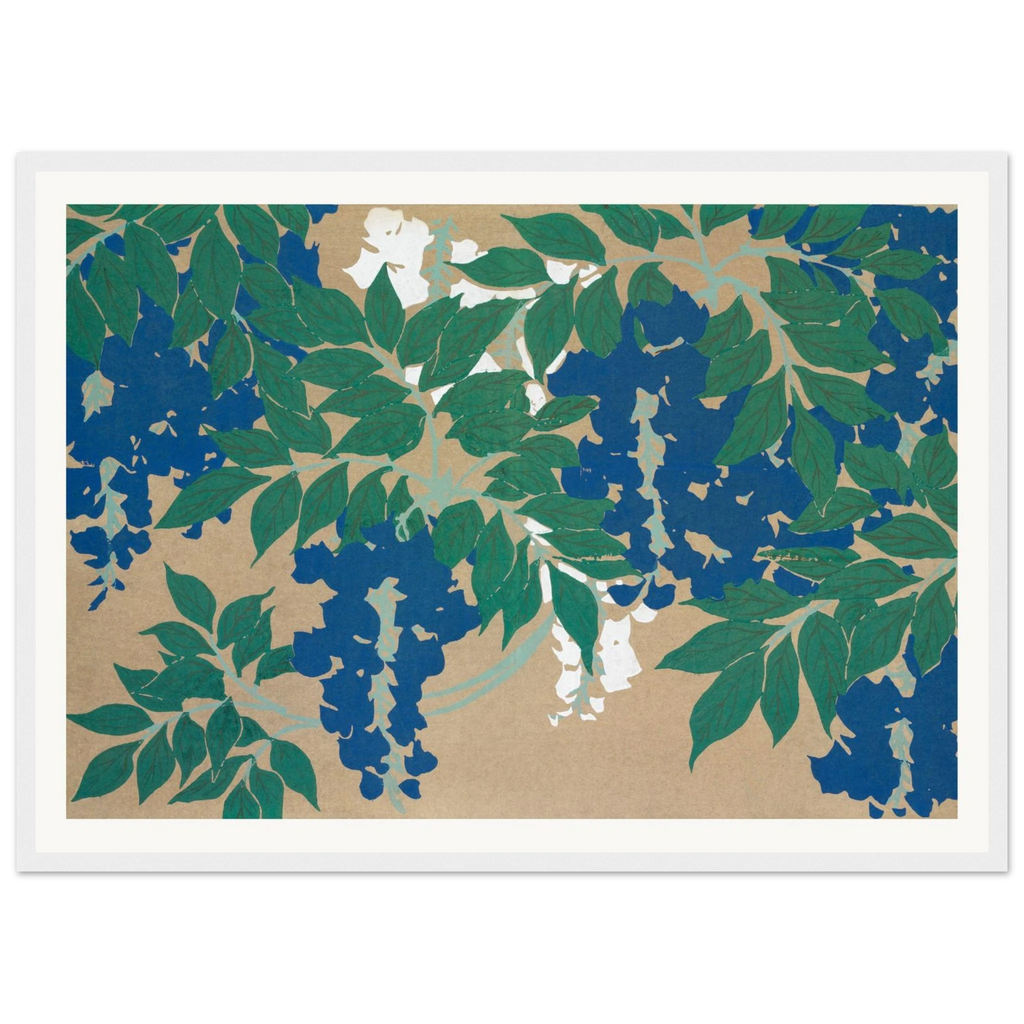 Estampe japonaise FUJI, Glycine — Kamisaka Sekka, tirage encadré cadre blanc | INKONAL