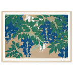 Estampe japonaise FUJI, Glycine — Kamisaka Sekka, tirage encadré cadre bois | INKONAL