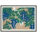 Estampe japonaise FUJI, Glycine — Kamisaka Sekka, tirage encadré cadre noir | INKONAL