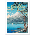 Estampe japonaise Le Fuji vu du lac sans cadre — reproduction fine art INKONAL