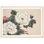 Estampe japonaise FUKAMIGUSA, Pivoines — Kamisaka Sekka, tirage encadré cadre bois | INKONAL
