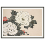 Estampe japonaise FUKAMIGUSA, Pivoines — Kamisaka Sekka, tirage encadré cadre noir | INKONAL
