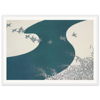 Estampe japonaise FUYU NO KAWA, Rivière en hiver — Kamisaka Sekka, tirage encadré cadre blanc | INKONAL