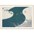 Estampe japonaise FUYU NO KAWA, Rivière en hiver — Kamisaka Sekka, tirage encadré cadre bois | INKONAL