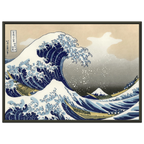 La Grande Vague de Kanagawa, Hokusai — tirage encadré cadre noir | INKONAL
