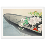 Estampe japonaise HANABUNE, Barque fleurie — Kamisaka Sekka, tirage encadré cadre blanc | INKONAL