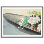 Estampe japonaise HANABUNE, Barque fleurie — Kamisaka Sekka, tirage encadré cadre noir | INKONAL