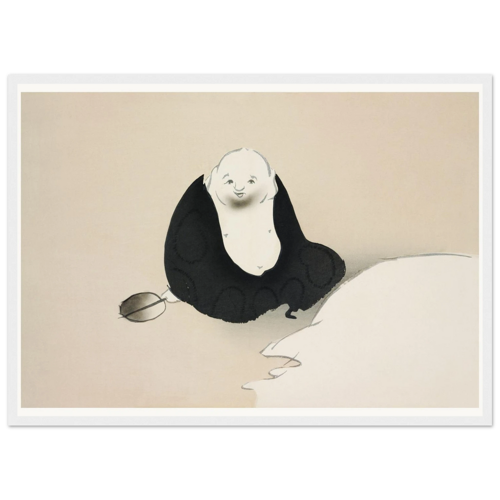 Estampe japonaise HOTEI, Hotei — Kamisaka Sekka, tirage encadré cadre blanc | INKONAL