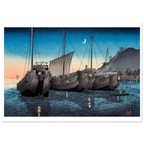 Estampe japonaise Jonques dans la Baie d'Inatori sans cadre — reproduction fine art INKONAL