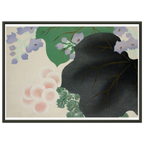 Estampe japonaise KIKUKIRI, Chrysanthème et paulownia — Kamisaka Sekka, tirage encadré cadre noir | INKONAL