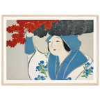 Estampe japonaise KUROKIURI, La marchande de petit bois — Kamisaka Sekka, tirage encadré cadre bois | INKONAL