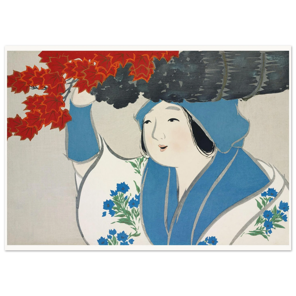 Estampe japonaise KUROKIURI, La marchande de petit bois — Kamisaka Sekka, tirage sans cadre | INKONAL