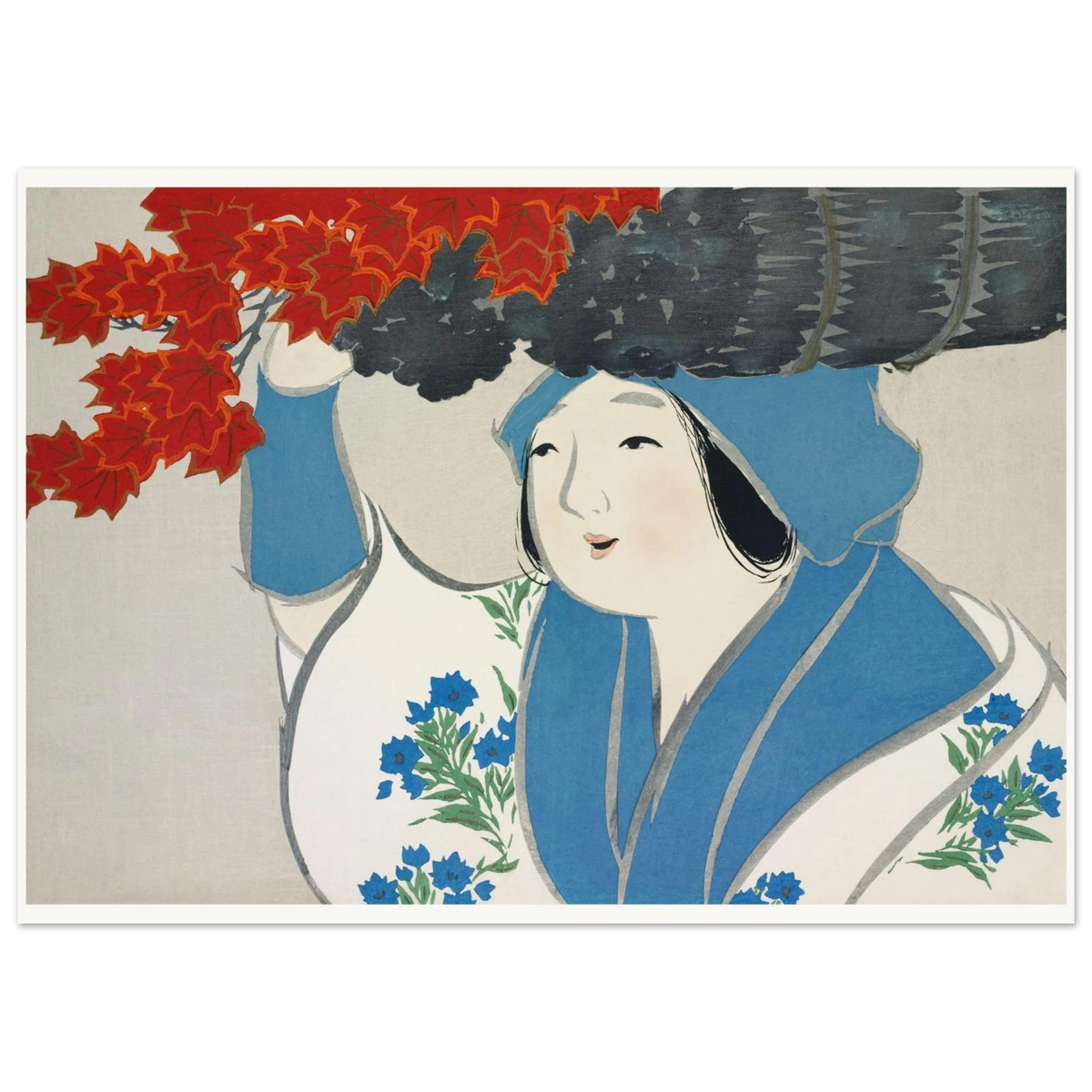 Estampe japonaise KUROKIURI, La marchande de petit bois — Kamisaka Sekka, tirage sans cadre | INKONAL