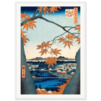 Estampe japonaise Mama no momiji, les érables de Mama — Hiroshige, tirage cadre blanc | INKONAL