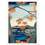 Estampe japonaise Mama no momiji, les érables de Mama — Hiroshige, tirage sans cadre 30x40 | INKONAL