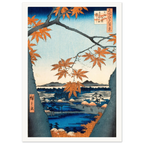 Estampe japonaise Mama no momiji, les érables de Mama — Hiroshige, tirage sans cadre 50x70 | INKONAL