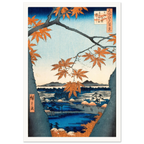 Estampe japonaise Mama no momiji, les érables de Mama — Hiroshige, tirage sans cadre 70x100 | INKONAL