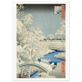 Estampe japonaise Meguro Taikobashi, le pont-tambour de Meguro — Hiroshige, tirage sans cadre | INKONAL