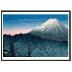 Estampe japonaise Le Mont Fuji depuis les collines encadrée cadre noir — reproduction fine art INKONAL