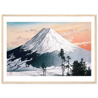 Estampe japonaise Le Mont Fuji sous la neige encadrée cadre bois — reproduction fine art INKONAL