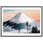 Estampe japonaise Le Mont Fuji sous la neige encadrée cadre noir — reproduction fine art INKONAL