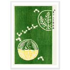 Estampe japonaise Motif de pins — Taguchi Tomoki, tirage cadre blanc | INKONAL