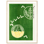 Estampe japonaise Motif de pins — Taguchi Tomoki, tirage cadre bois | INKONAL