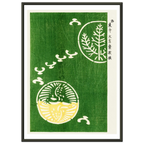 Estampe japonaise Motif de pins — Taguchi Tomoki, tirage cadre noir | INKONAL