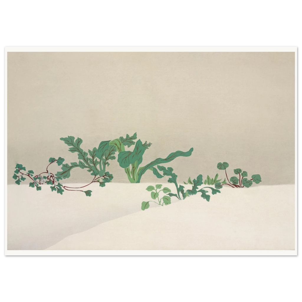 Estampe japonaise NANAGUSA, Les sept herbes de printemps — Kamisaka Sekka, tirage 50x70 cm | INKONAL