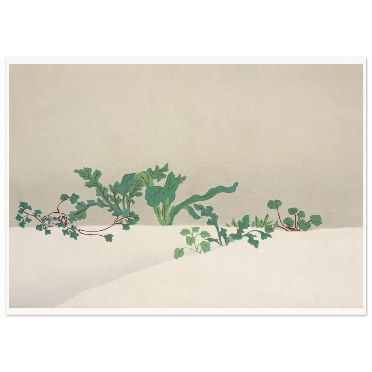 Estampe japonaise NANAGUSA, Les sept herbes de printemps — Kamisaka Sekka, tirage 50x70 cm | INKONAL