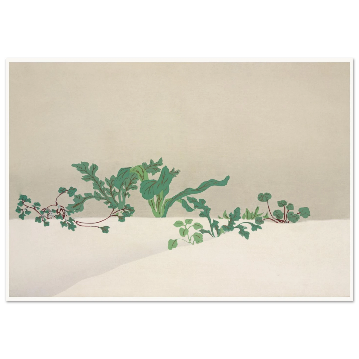 Estampe japonaise NANAGUSA, Les sept herbes de printemps — Kamisaka Sekka, tirage 70x100 cm | INKONAL