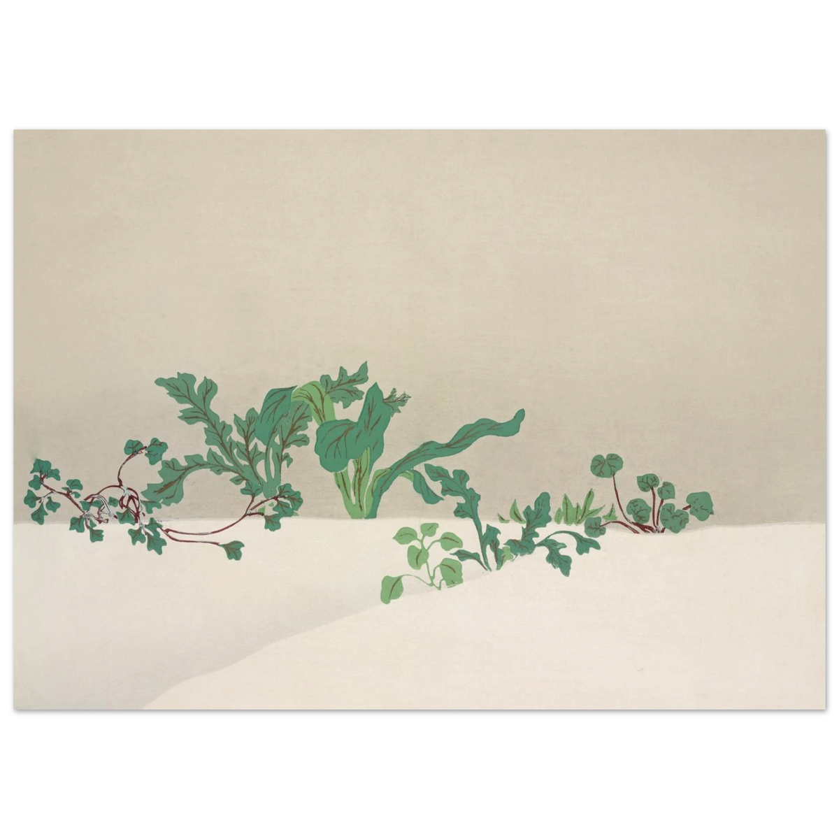 Estampe japonaise NANAGUSA, Les sept herbes de printemps — Kamisaka Sekka, tirage sans cadre | INKONAL