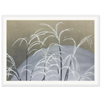 Estampe japonaise OBANA NI TSUKI, Herbes à éventail sous la lune — Kamisaka Sekka, tirage encadré cadre blanc | INKONAL
