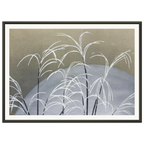Estampe japonaise OBANA NI TSUKI, Herbes à éventail sous la lune — Kamisaka Sekka, tirage encadré cadre noir | INKONAL