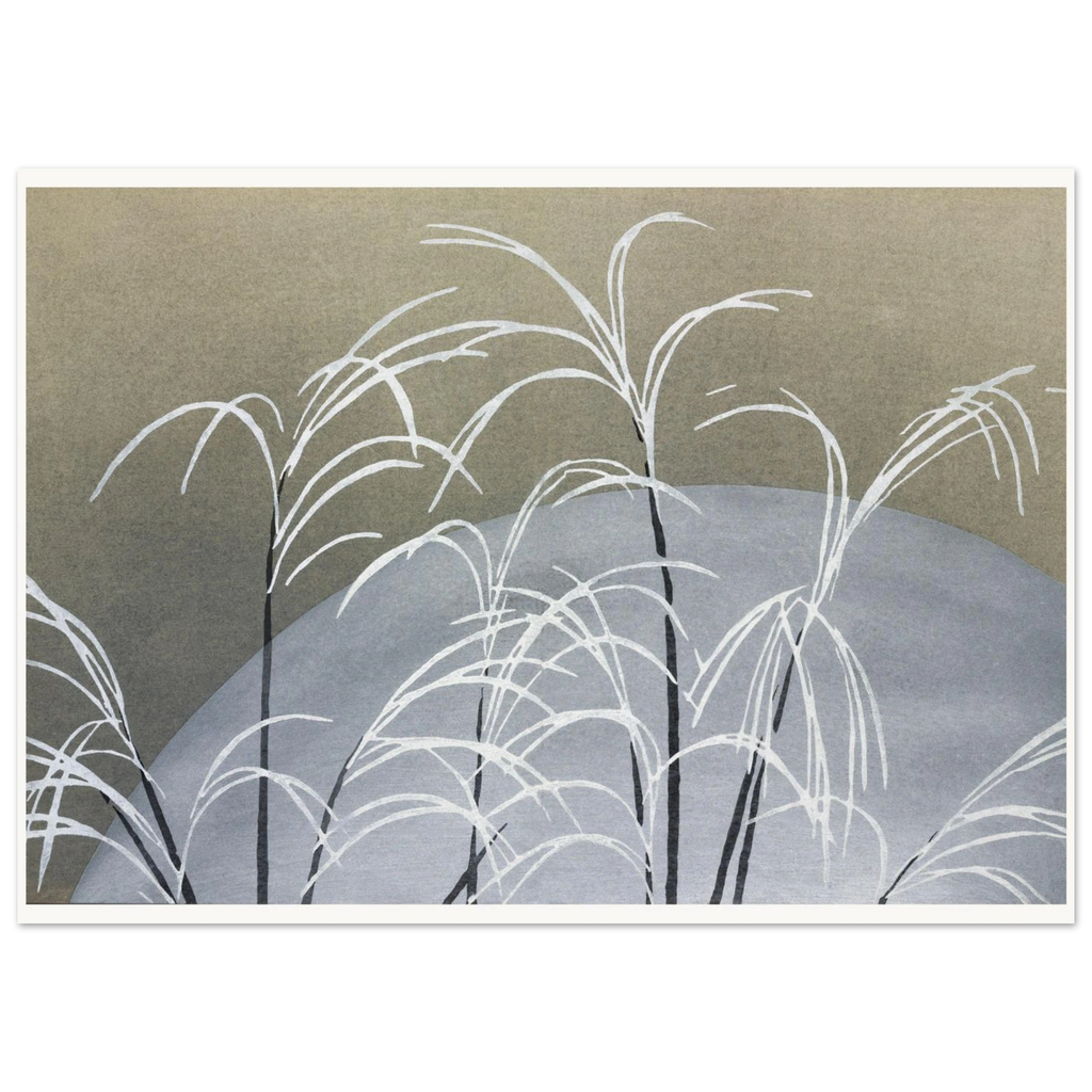 Estampe japonaise OBANA NI TSUKI, Herbes à éventail sous la lune — Kamisaka Sekka, tirage sans cadre | INKONAL