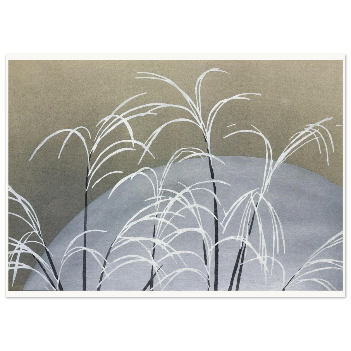 Estampe japonaise OBANA NI TSUKI, Herbes à éventail sous la lune — Kamisaka Sekka, tirage sans cadre | INKONAL