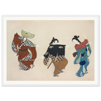 Estampe japonaise ODORI, Danse — Kamisaka Sekka, tirage encadré cadre blanc | INKONAL