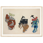 Estampe japonaise ODORI, Danse — Kamisaka Sekka, tirage encadré cadre bois | INKONAL