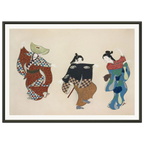 Estampe japonaise ODORI, Danse — Kamisaka Sekka, tirage encadré cadre noir | INKONAL